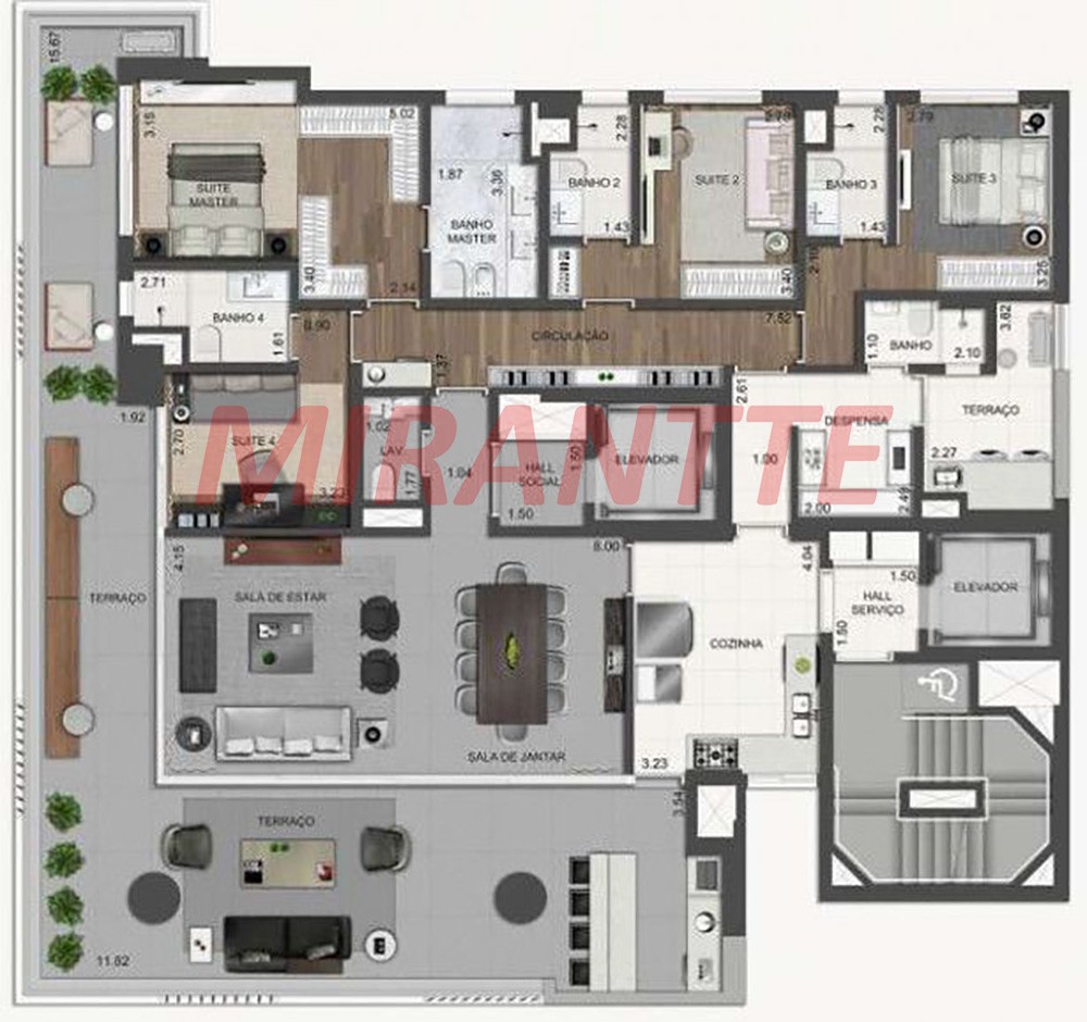 Apartamento de 248m² com 3 quartos em Vila Nova Conceição