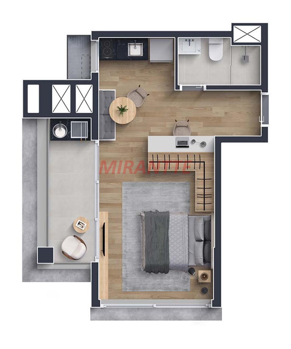 Apartamento de 24m² com 1 quartos em Vila Madalena