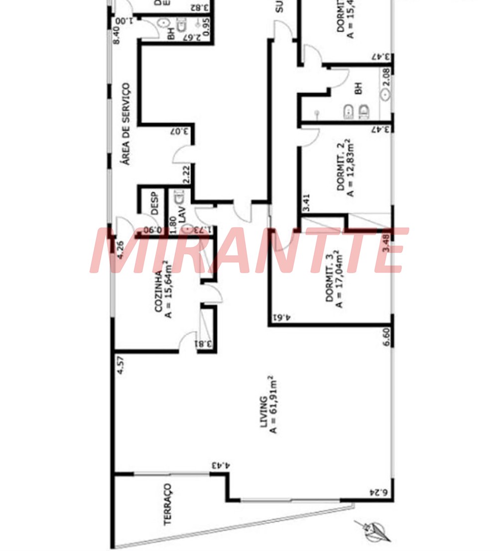Apartamento de 260m² com 4 quartos em Santa Cecilia