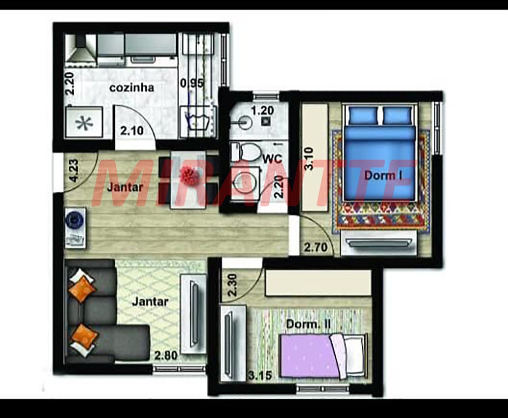 Apartamento com 2 quartos em Jardim São Luis