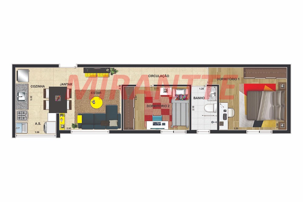 Apartamento de 42.2m² com 2 quartos em Vila Guilherme