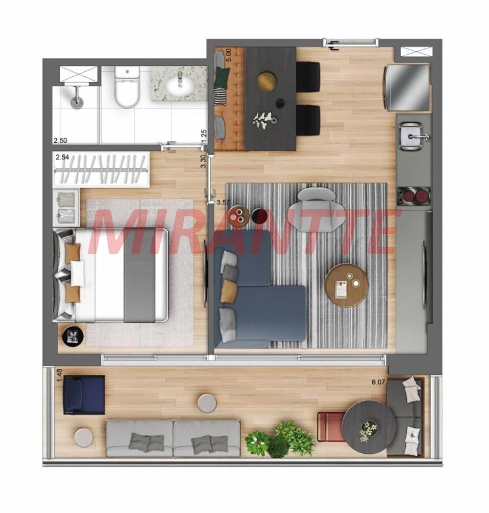 Apartamento de 63m² com 1 quarto em República