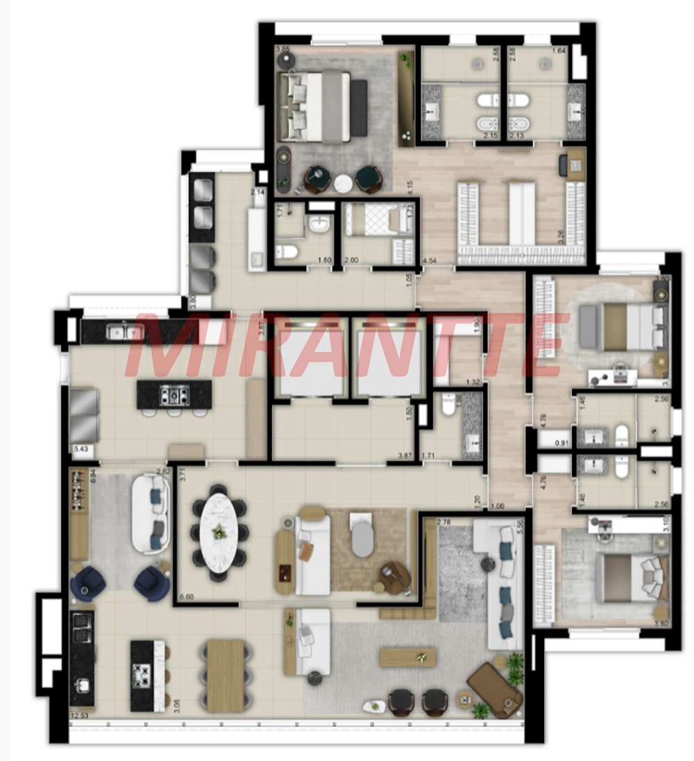 Cobertura duplex de 632m² com 5 quartos em Alto de Pinheiros