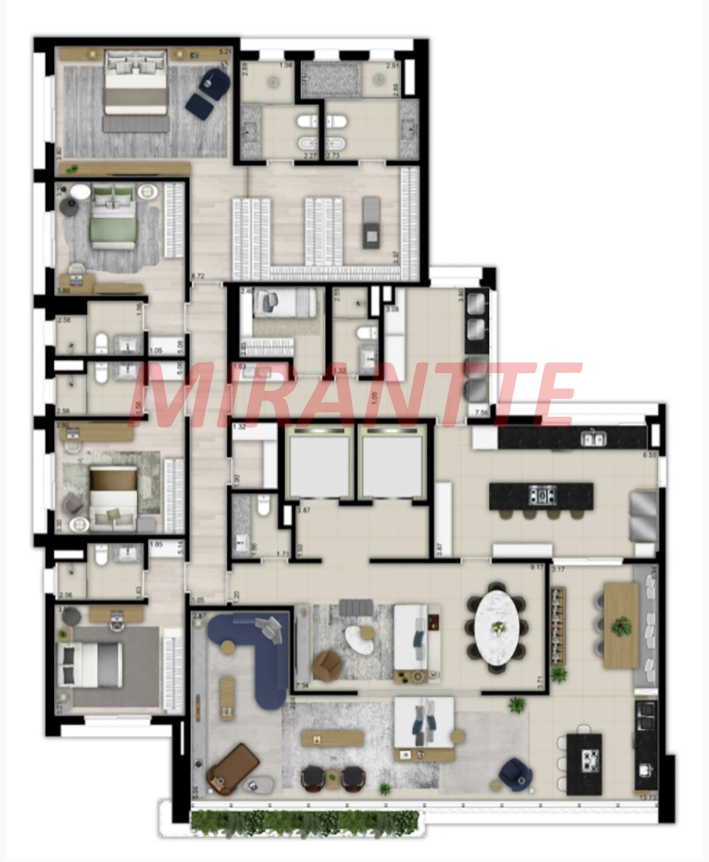 Cobertura duplex de 632m² com 5 quartos em Alto de Pinheiros