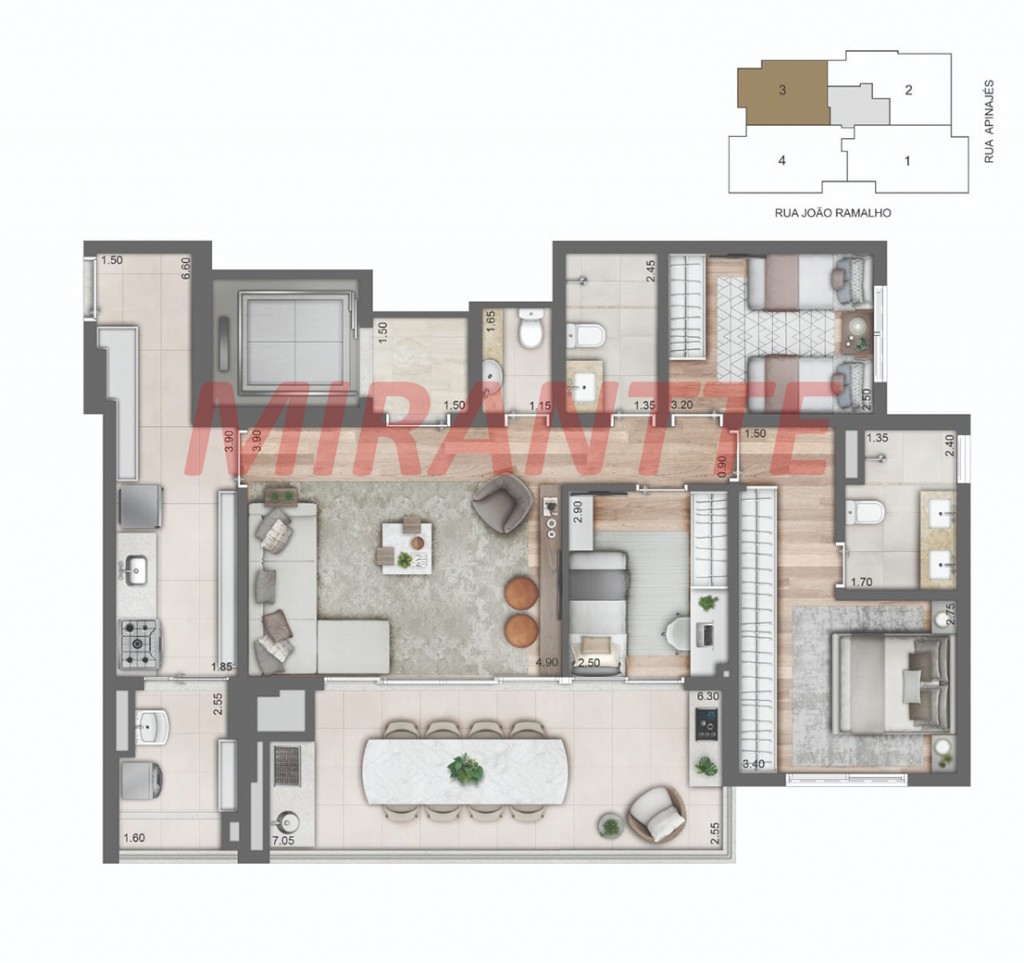 Apartamento de 206m² com 4 quartos em Perdizes