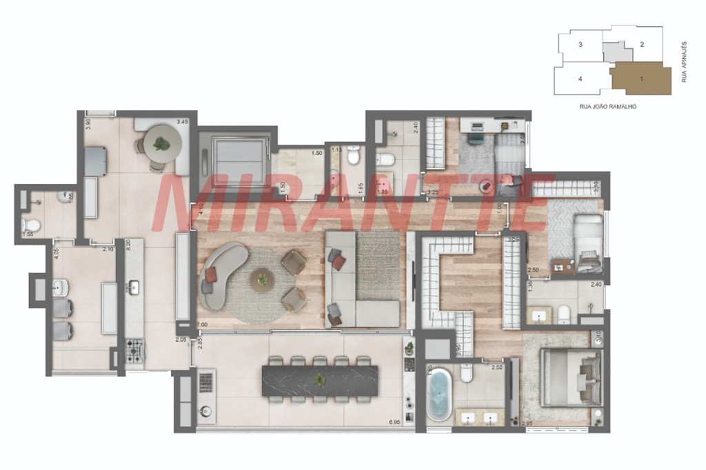 Apartamento de 142m² com 3 quartos em Perdizes