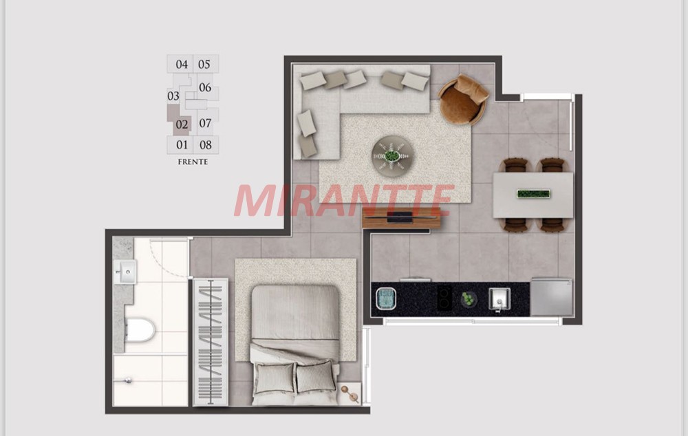 Apartamento de 24m² com 1 quartos em Santana