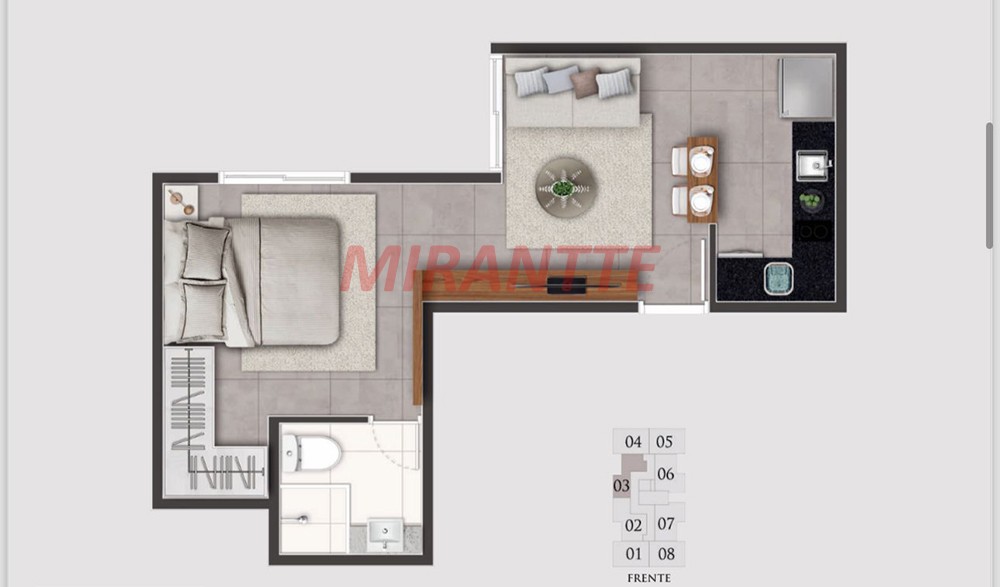 Apartamento de 24m² com 1 quartos em Santana