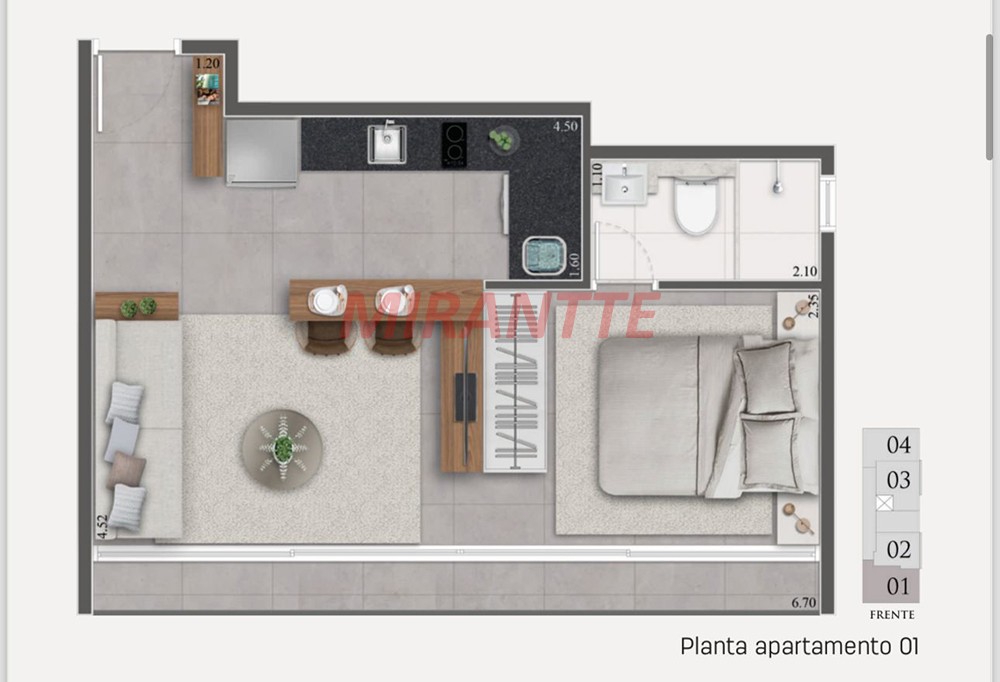 Apartamento de 24m² com 1 quartos em Santana