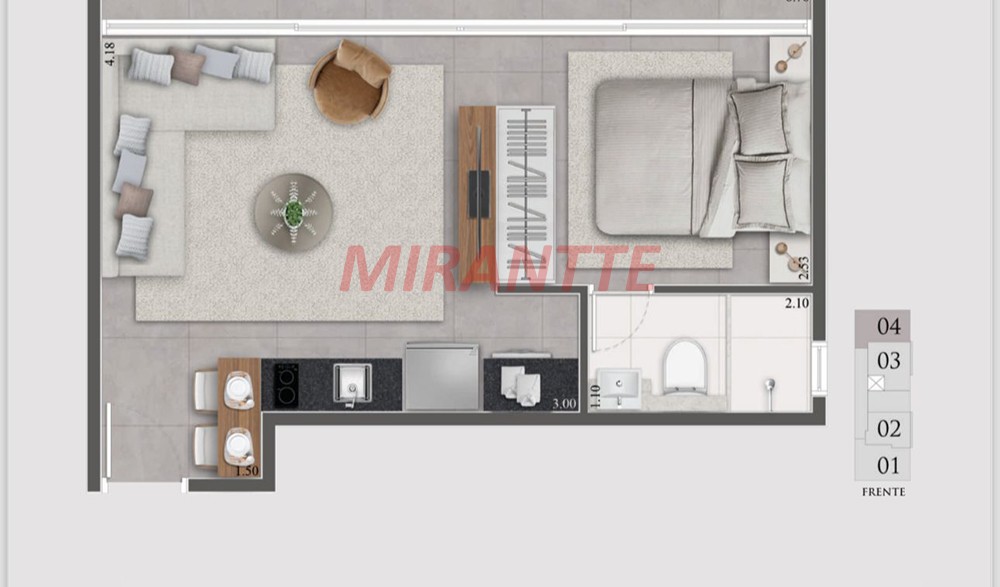 Apartamento de 24m² com 1 quartos em Santana