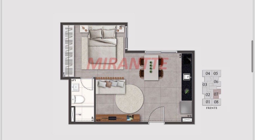 Apartamento de 24m² com 1 quartos em Santana