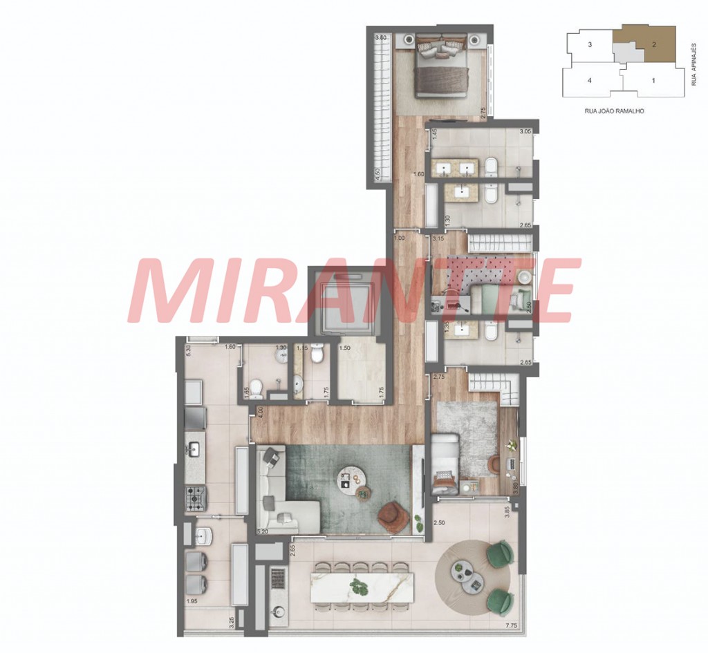 Apartamento de 167m² com 4 quartos em Perdizes