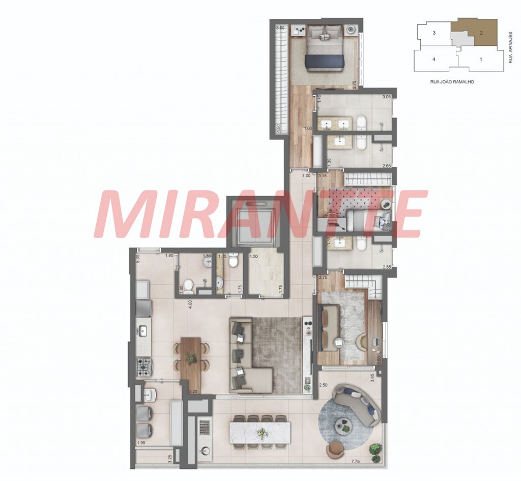 Apartamento de 167m² com 4 quartos em Perdizes
