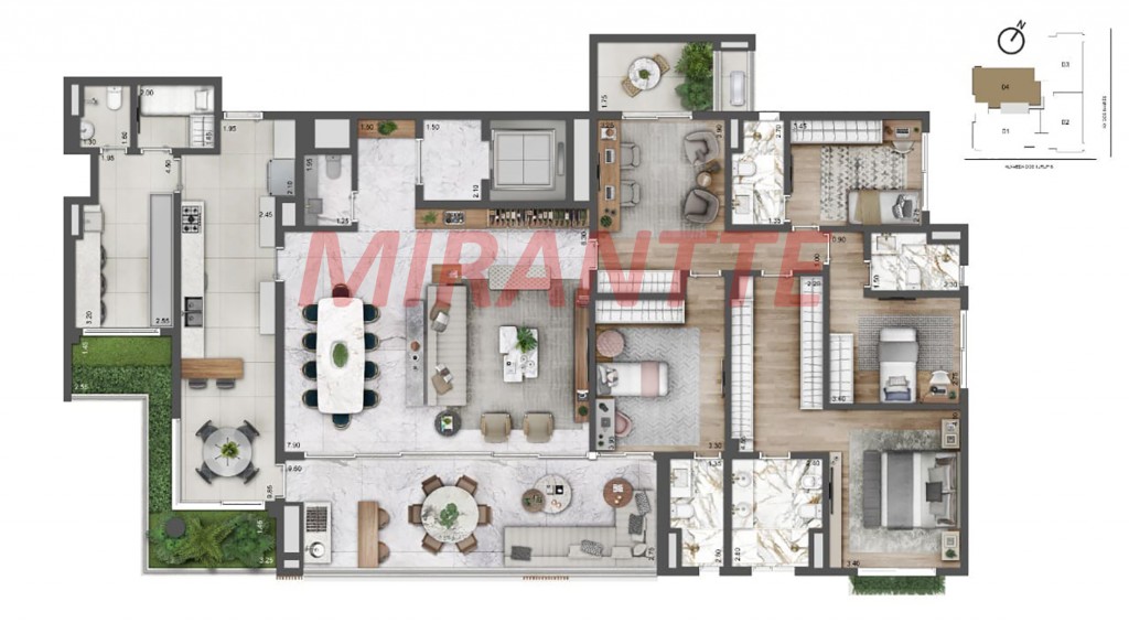 Apartamento de 269m² com 4 quartos em Moema