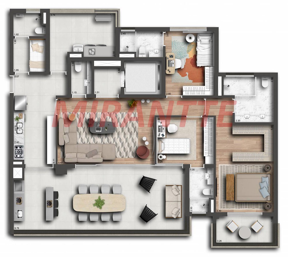 Apartamento de 173m² com 3 quartos em Alto da Boa Vista