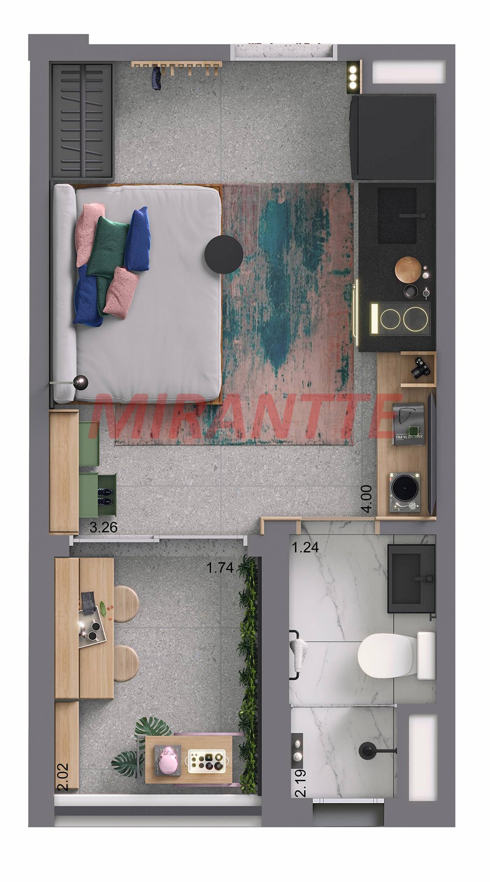 Apartamento de 22m² com 1 quarto em Chácara Klabin