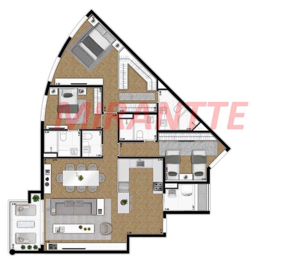 Apartamento com 3 quartos em Santana