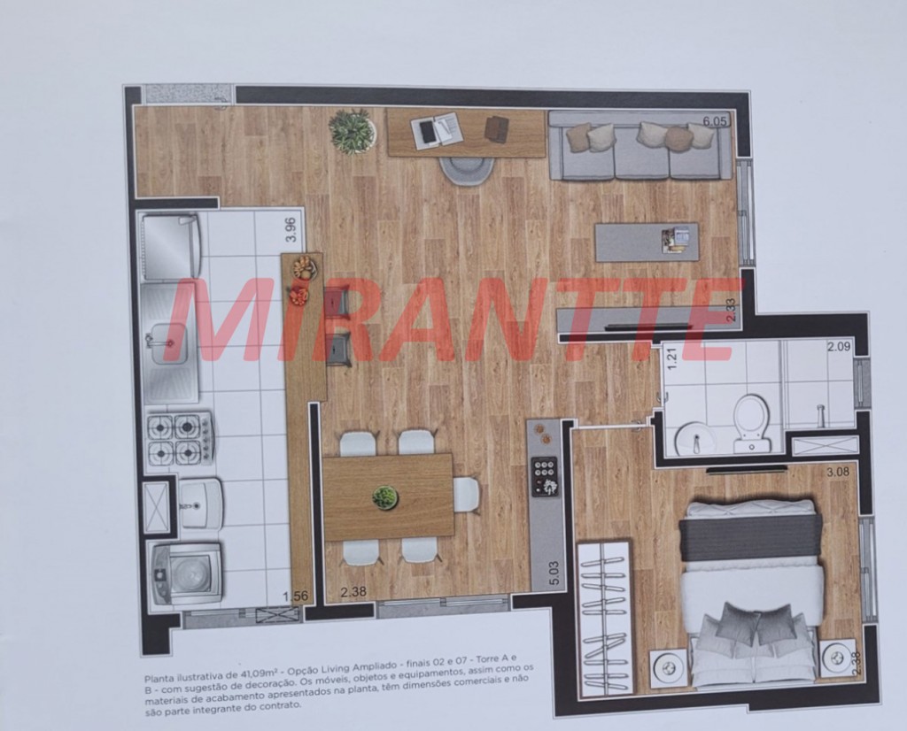 Apartamento de 41m² com 2 quartos em Vila Nova Cachoeirinha