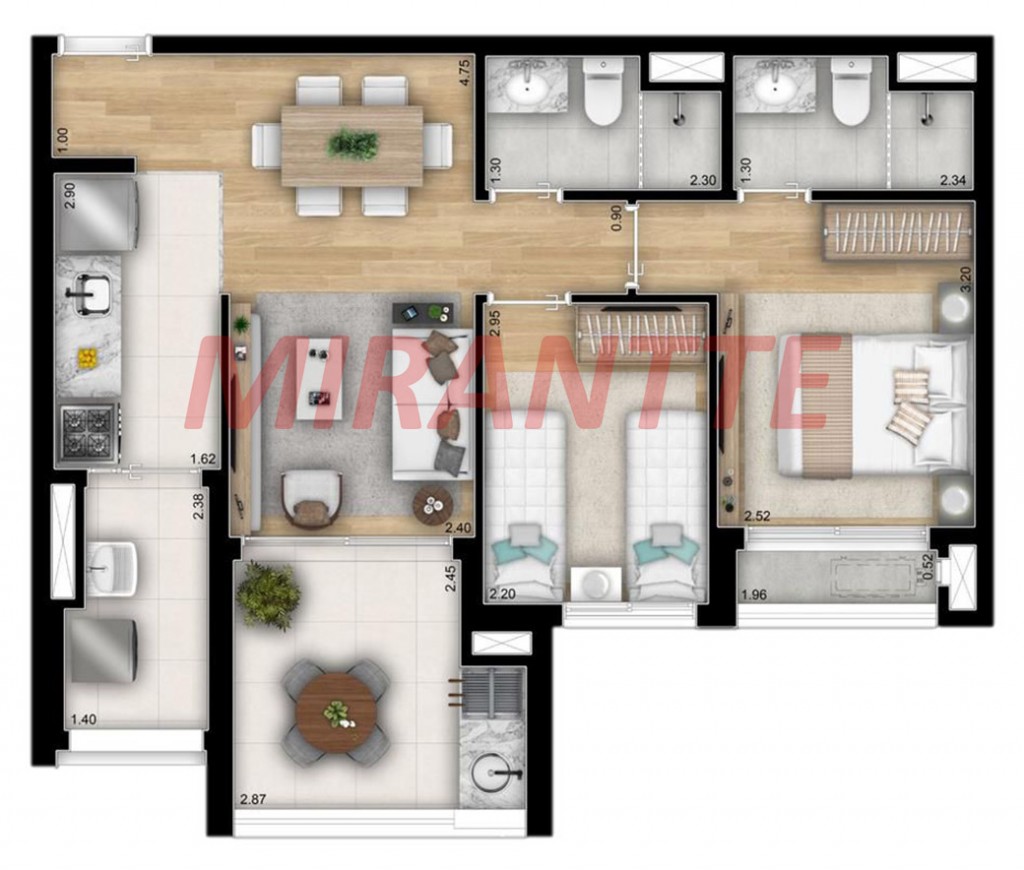 Apartamento de 84m² com 2 quartos em Freguesia do Ó