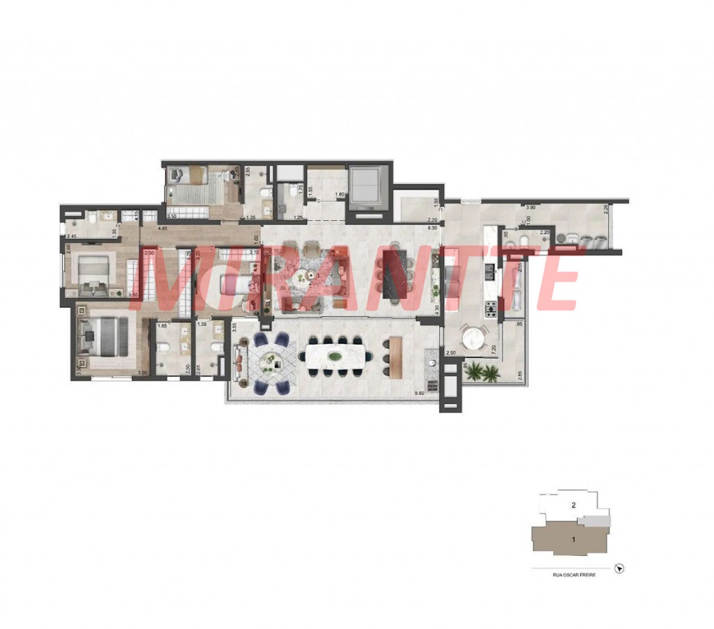 Apartamento de 217m² com 4 quartos em Pinheiros