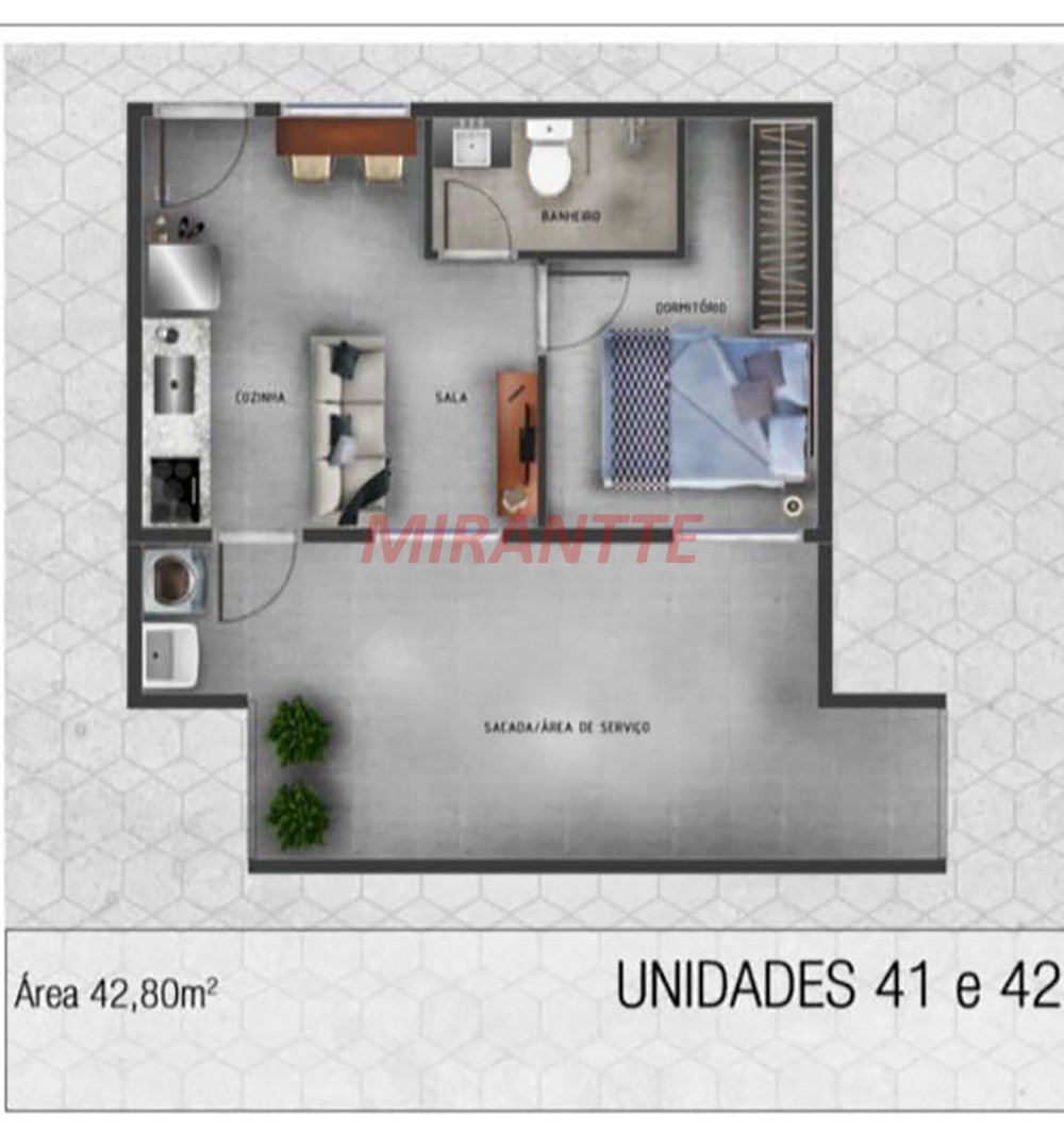 Apartamento de 28m² com 1 quartos em Santana