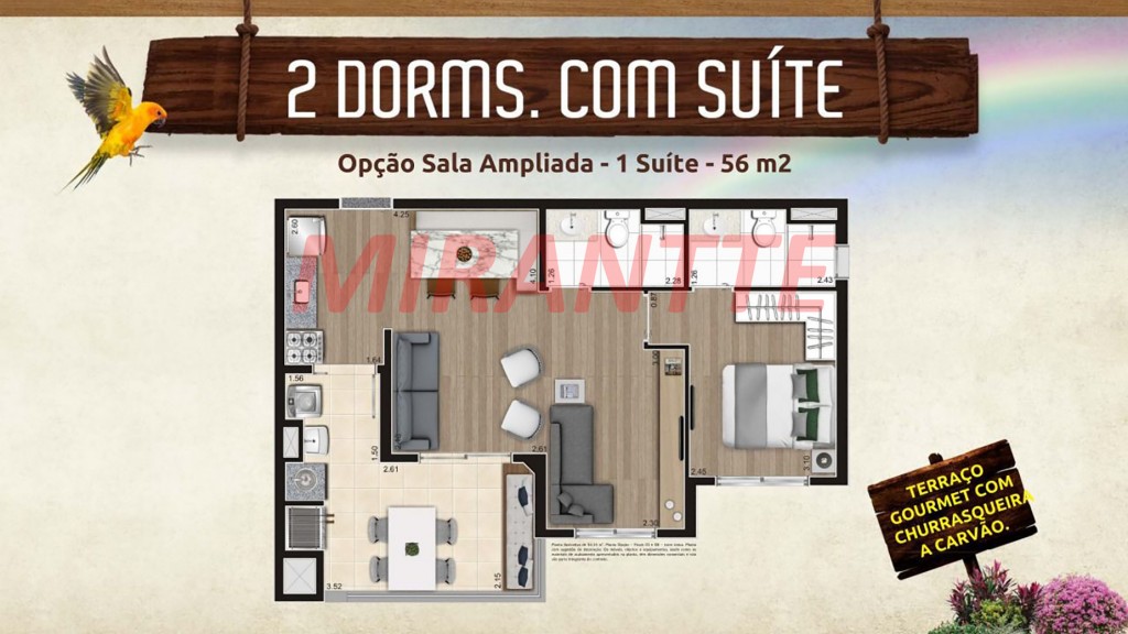 Apartamento de 56m² com 2 quartos em Vila Maria