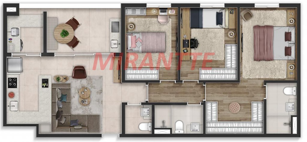 Apartamento de 96.1m² com 3 quartos em Santana