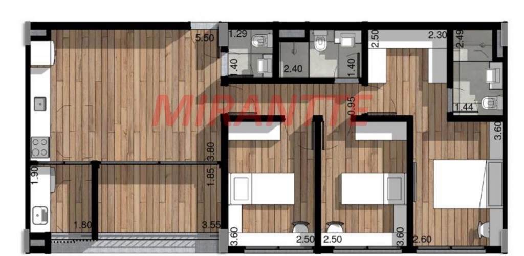 Apartamento de 96.1m² com 3 quartos em Santana