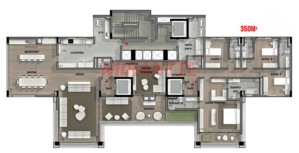 Apartamento de 350m² com 3 quartos em Santana
