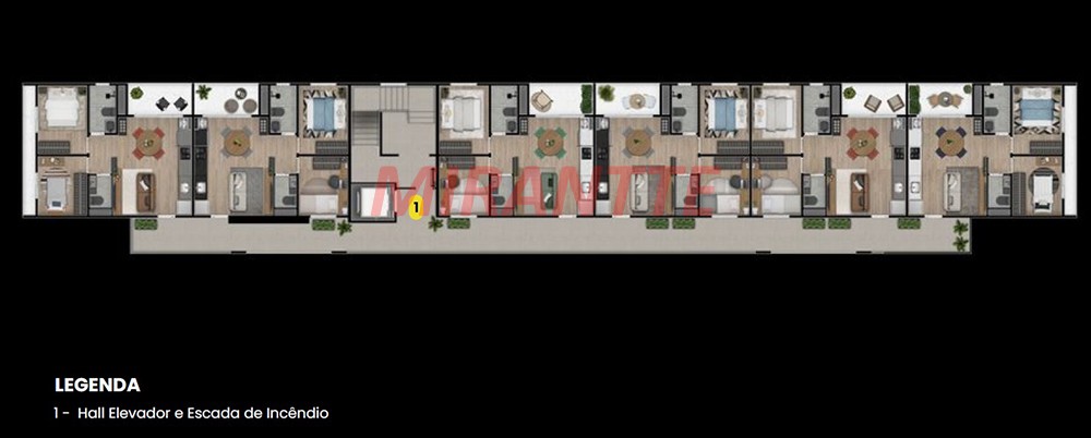 Apartamento de 47.4m² com 2 quartos em Água Fria