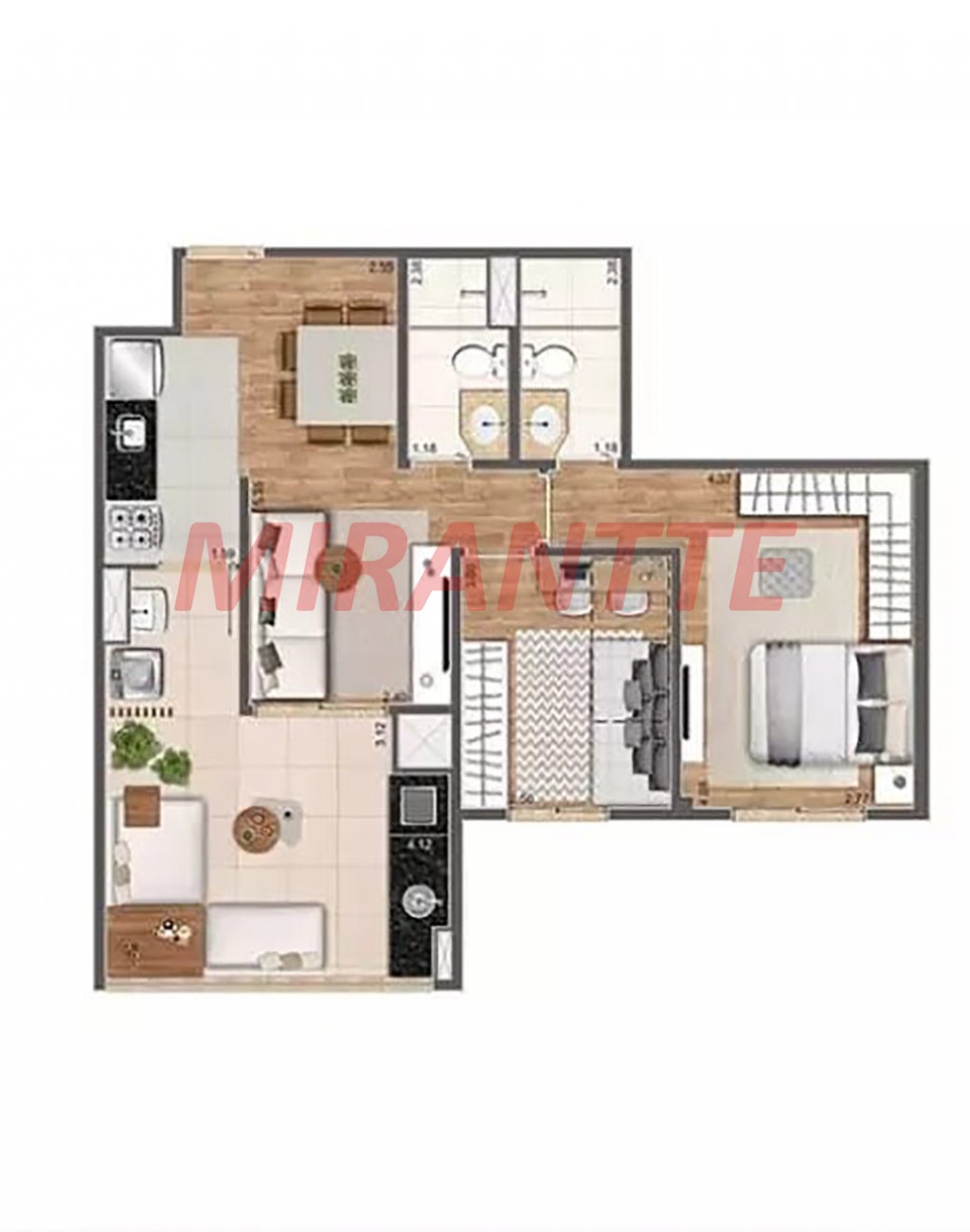 Apartamento de 67m² com 2 quartos em Barra Funda