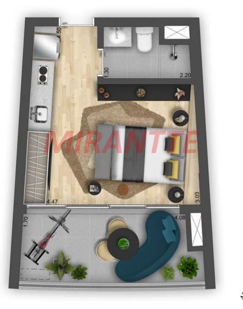 Apartamento de 31m² com 1 quartos em Moema