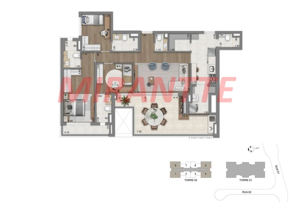 Apartamento de 77m² com 2 quartos em Brooklin