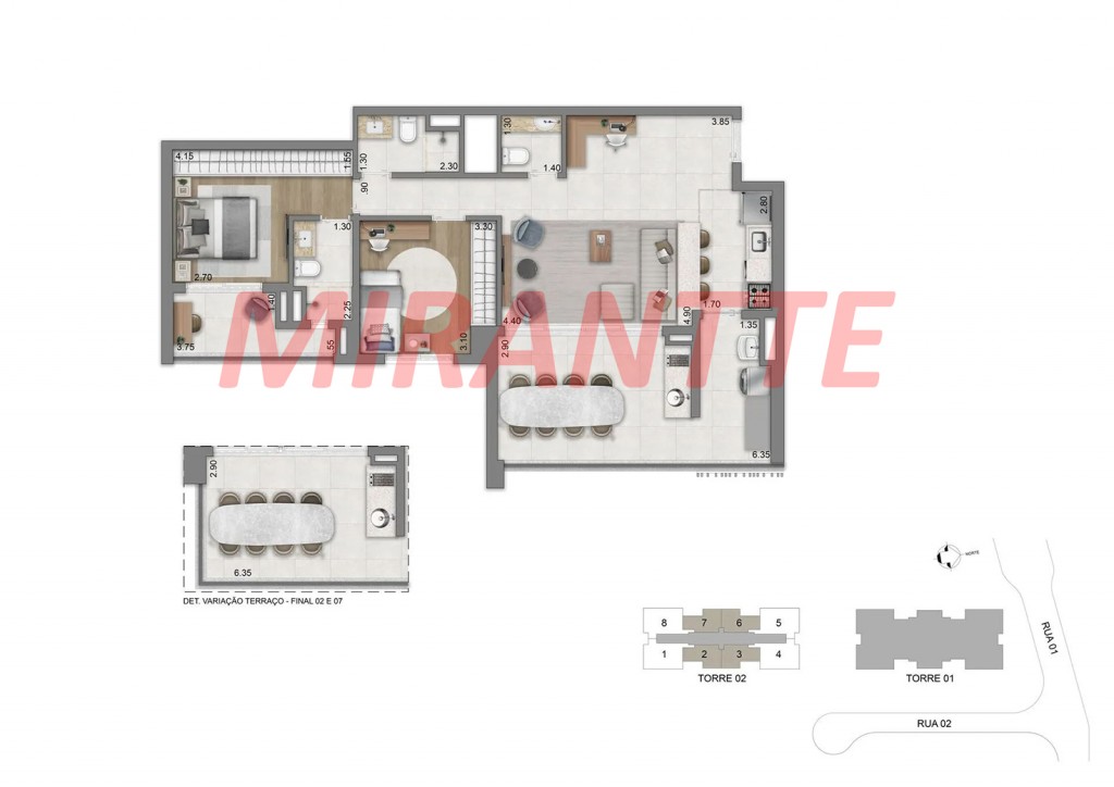 Apartamento de 77m² com 2 quartos em Brooklin
