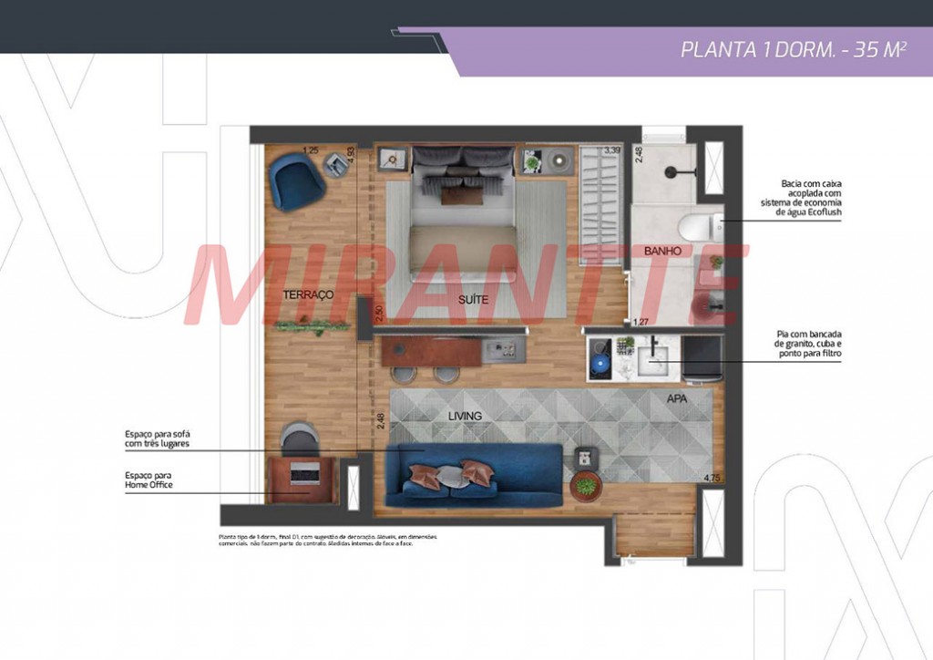 Apartamento com 1 quartos em Campo Belo