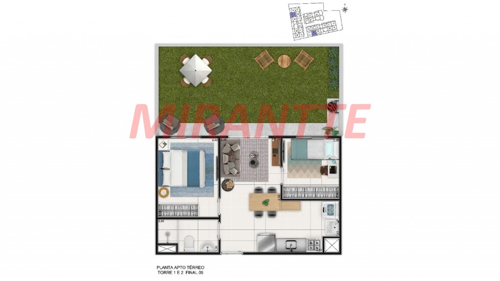 Apartamento de 49.69m² com 2 quartos em Limão