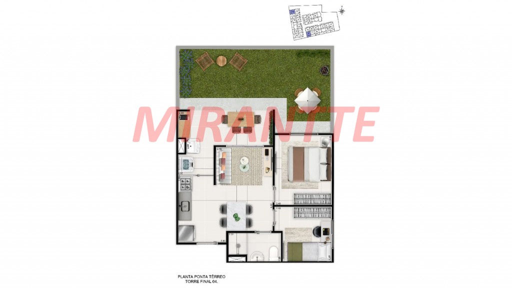 Apartamento de 49.69m² com 2 quartos em Limão