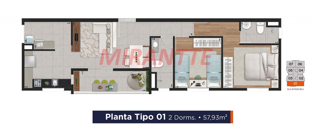 Apartamento de 40m² com 2 quartos em Tucuruvi