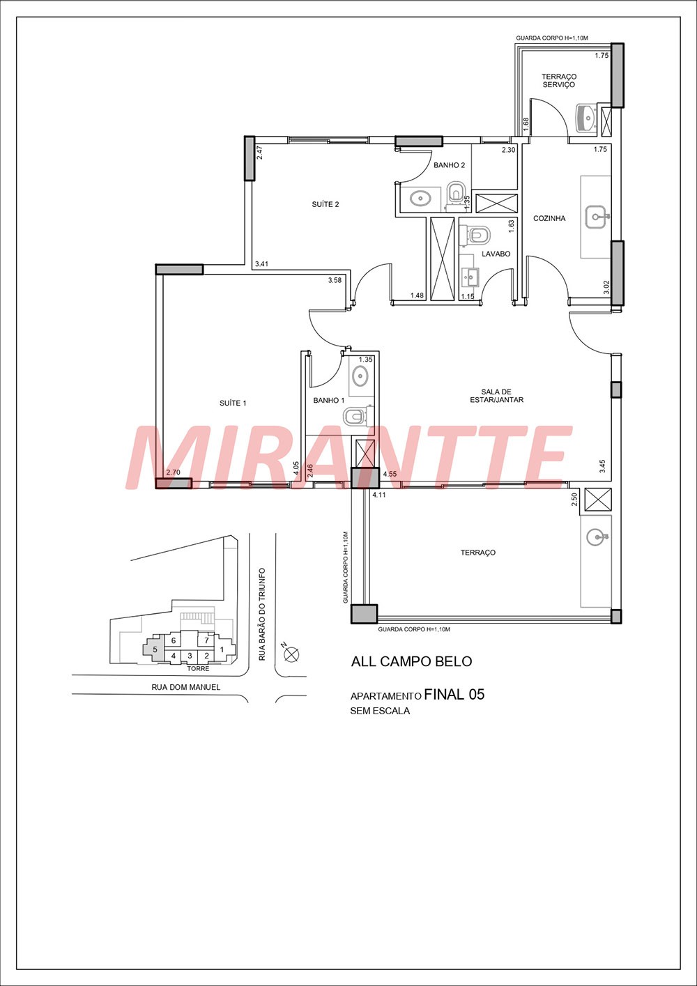 Apartamento de 73m² com 2 quartos em Brooklin