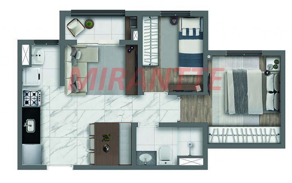 Apartamento com 2 quartos em Santana