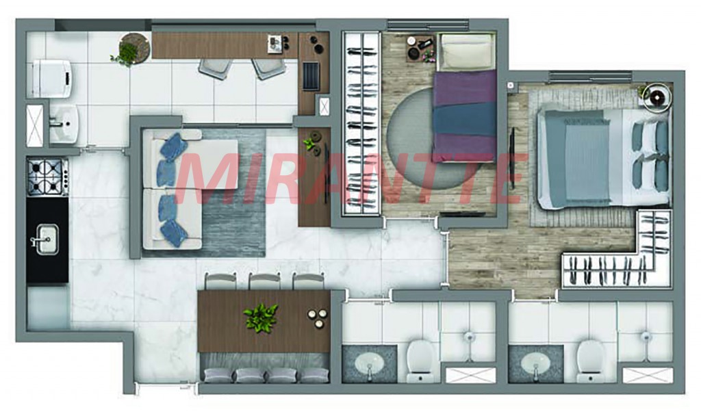 Apartamento com 2 quartos em Santana