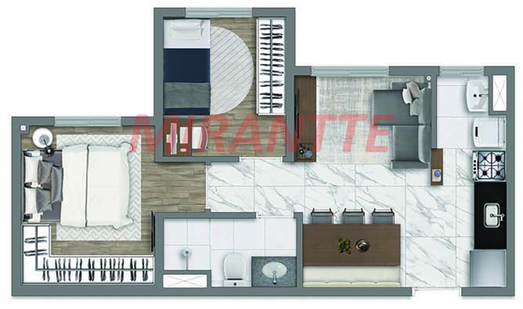 Apartamento com 2 quartos em Santana