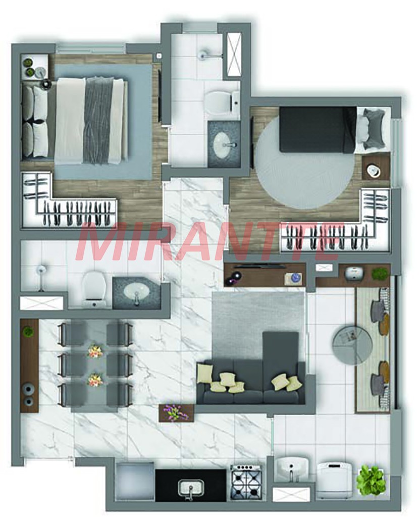 Apartamento com 2 quartos em Santana