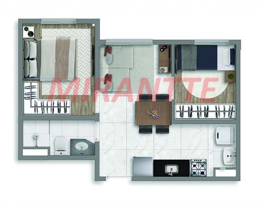 Apartamento com 2 quartos em Santana