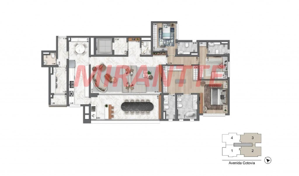 Apartamento de 254m² com 4 quartos em Moema