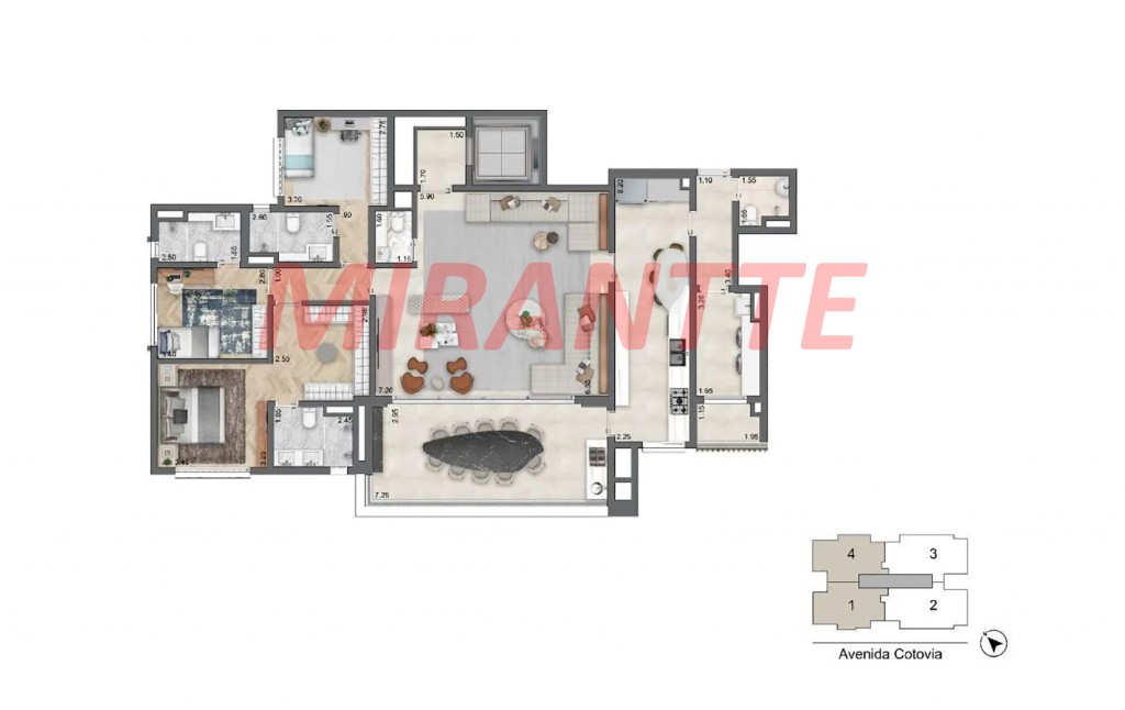 Apartamento de 213m² com 4 quartos em Moema