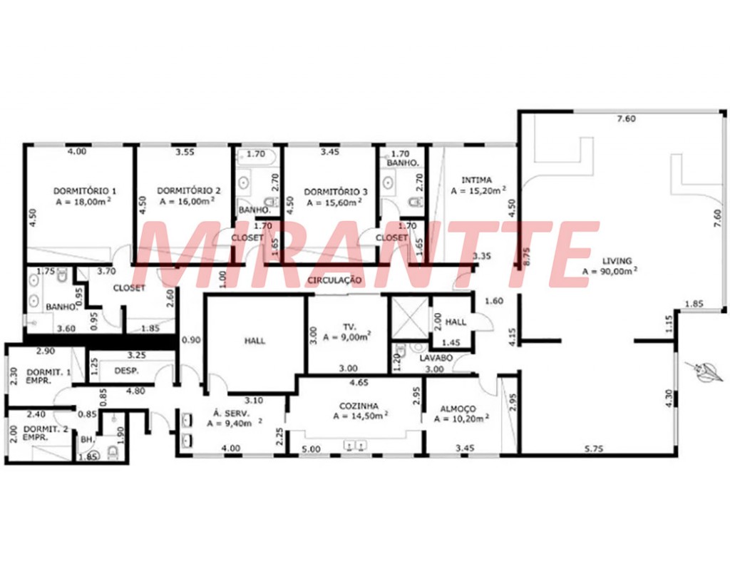 Apartamento de 333m² com 3 quartos em Paraíso