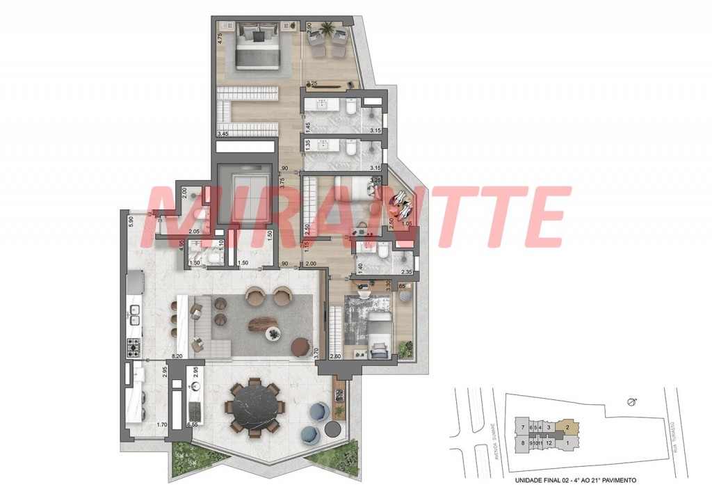Apartamento de 132m² com 3 quartos em Perdizes