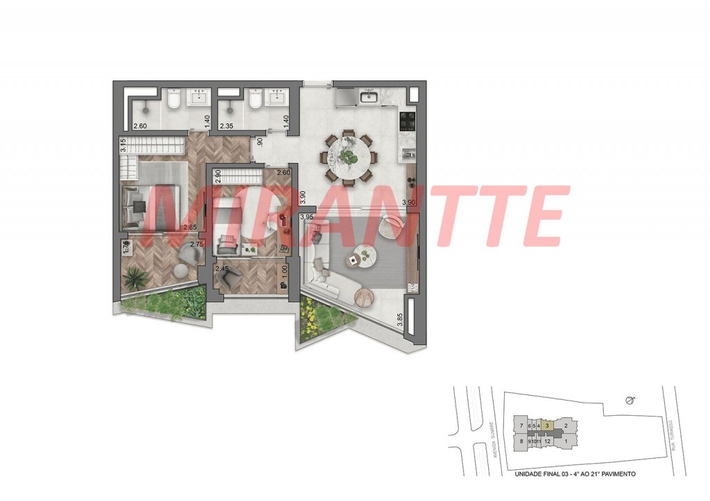 Apartamento de 161m² com 3 quartos em Perdizes