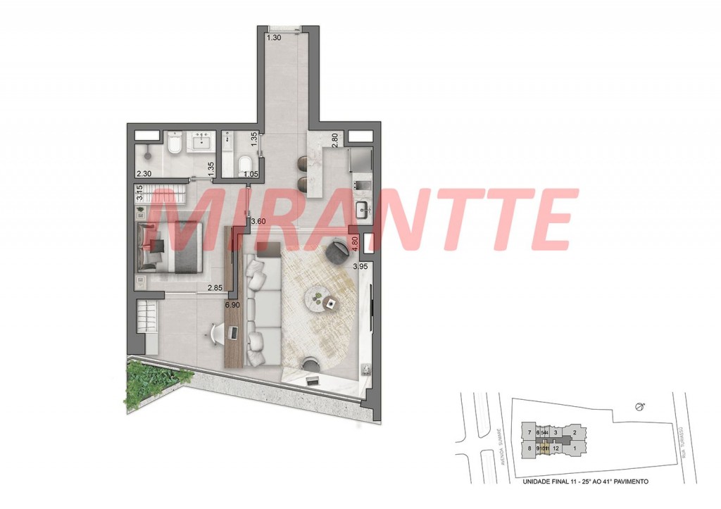 Apartamento de 132m² com 3 quartos em Perdizes